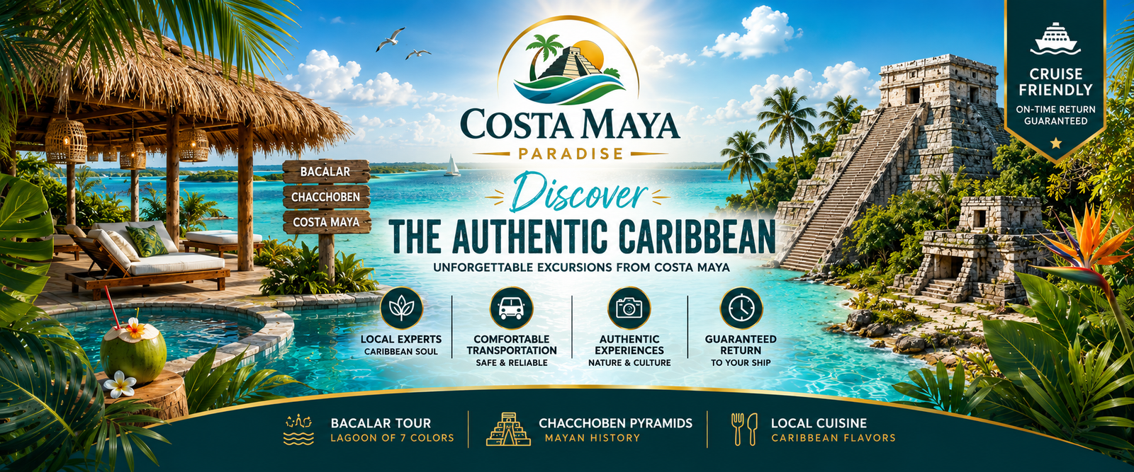 Costa Maya Paradise – Bacalar and Chacchoben shore excursions